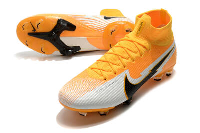 Nike Mercurial Superfly 7 Elite FG High-Tops Soccer Cleats - Orange/White/Black