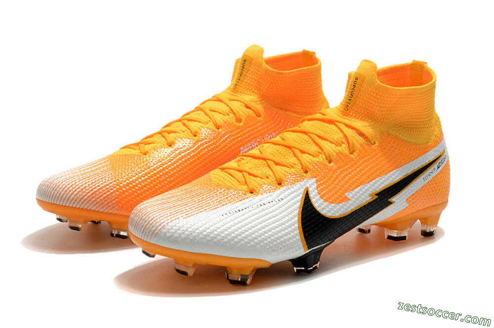 Nike Mercurial Superfly 7 Elite FG High-Tops Soccer Cleats - Orange/White/Black 5