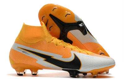 Nike Mercurial Superfly 7 Elite FG High-Tops Soccer Cleats - Orange/White/Black