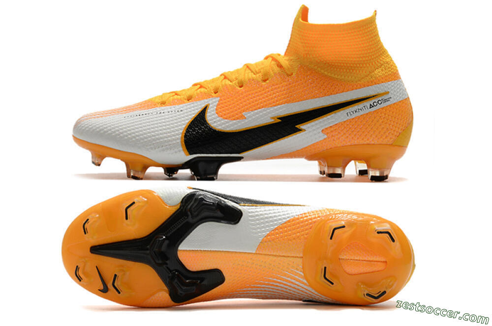 Nike Mercurial Superfly 7 Elite FG High-Tops Soccer Cleats - Orange/White/Black 1