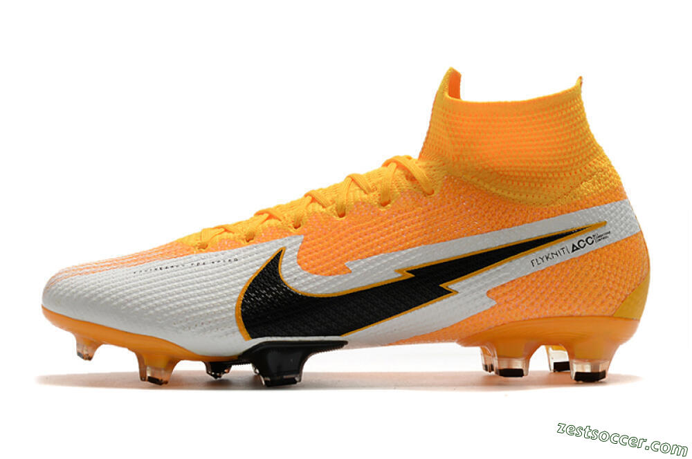 Nike Mercurial Superfly 7 Elite FG High-Tops Soccer Cleats - Orange/White/Black 2