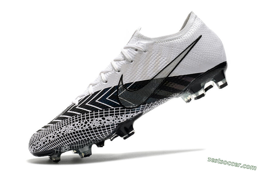 Nike Mercurial Vapor 13 Elite FG Low-Tops Soccer Cleats - Black/White/Blue 8
