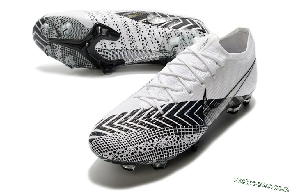 Nike Mercurial Vapor 13 Elite FG Low-Tops Soccer Cleats - Black/White/Blue 3
