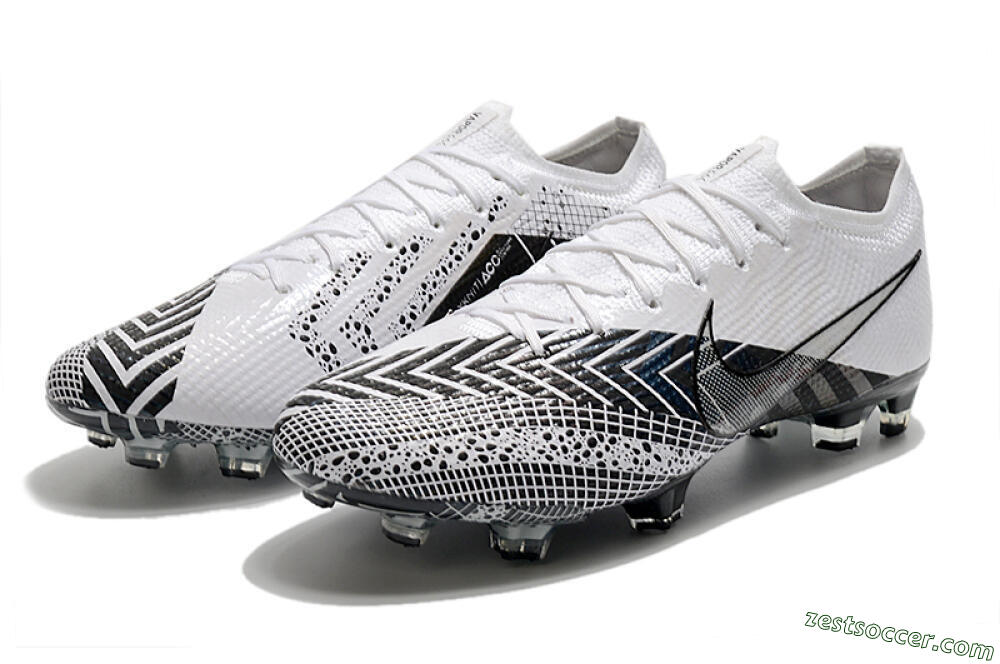 Nike Mercurial Vapor 13 Elite FG Low-Tops Soccer Cleats - Black/White/Blue 5