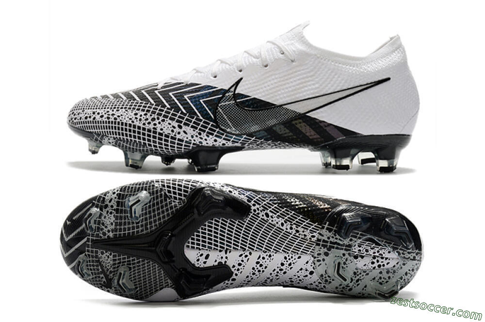Nike Mercurial Vapor 13 Elite FG Low-Tops Soccer Cleats - Black/White/Blue 1