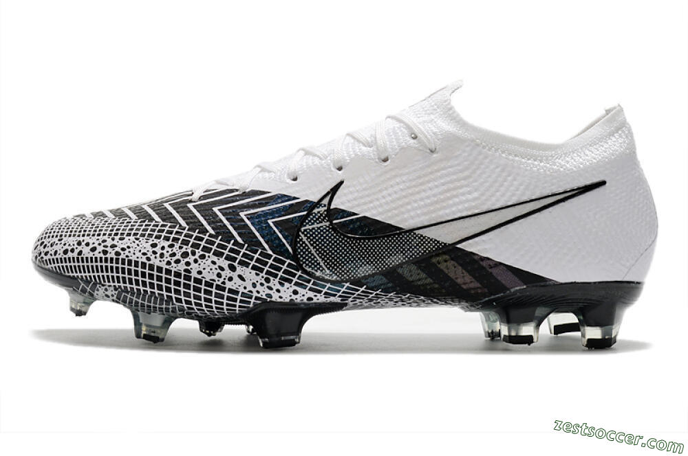 Nike Mercurial Vapor 13 Elite FG Low-Tops Soccer Cleats - Black/White/Blue 2
