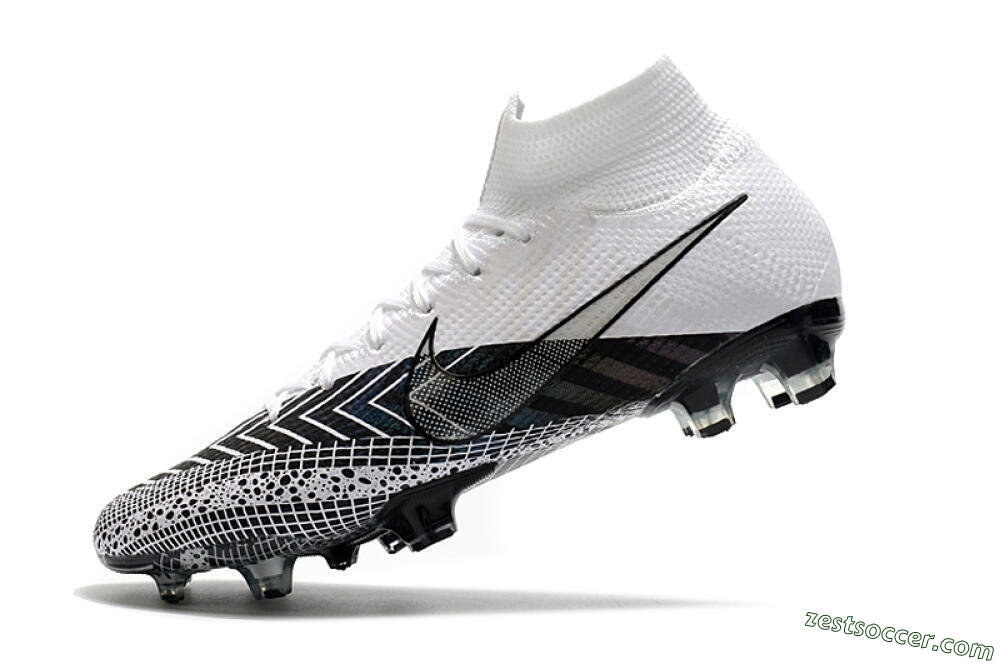 Nike Mercurial Superfly 7 Elite FG High-Tops Soccer Cleats - Black/White/Blue 8