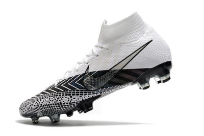 Nike Mercurial Superfly 7 Elite FG High-Tops Soccer Cleats - Black/White/Blue