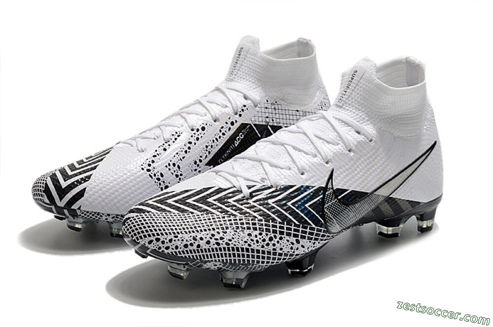 Nike Mercurial Superfly 7 Elite FG High-Tops Soccer Cleats - Black/White/Blue 5