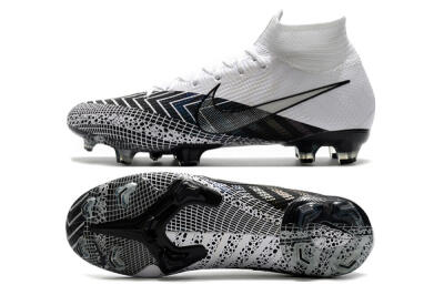Nike Mercurial Superfly 7 Elite FG High-Tops Soccer Cleats - Black/White/Blue
