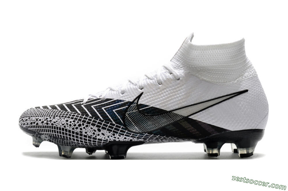 Nike Mercurial Superfly 7 Elite FG High-Tops Soccer Cleats - Black/White/Blue 2