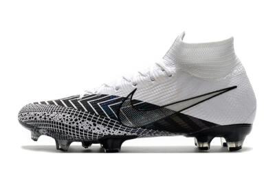 Nike Mercurial Superfly 7 Elite FG High-Tops Soccer Cleats - Black/White/Blue