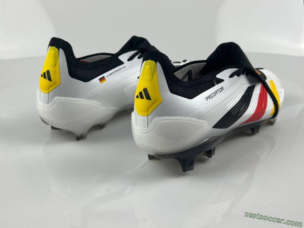 Adidas Predator Elite Foldover Tongue FG Low-Tops Soccer Cleats - White/Black/Red/Yellow