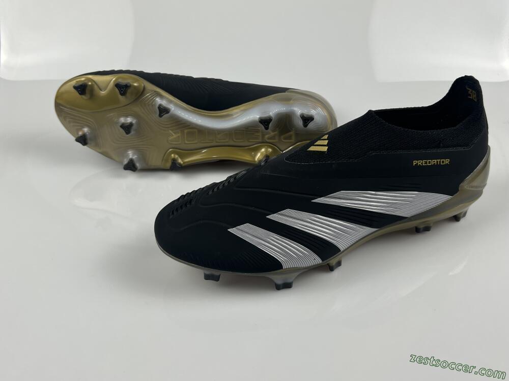 Adidas Predator Accuracy+ FG Low-Tops Soccer Cleats - Black/White/Gold