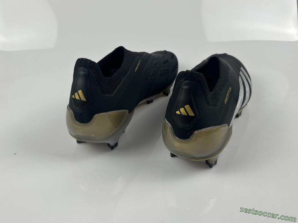 Adidas Predator Accuracy+ FG Low-Tops Soccer Cleats - Black/White/Gold