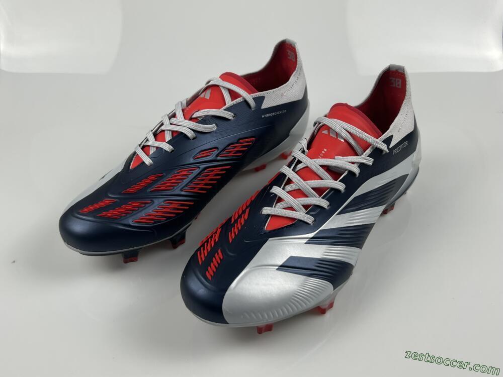 Adidas Predator Accuracy Elite FG Low-Tops Soccer Cleats - Silver/Blue/Red