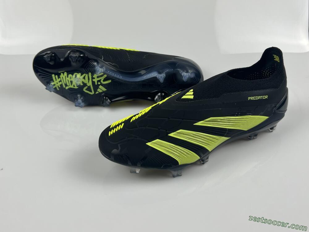 Adidas Predator Accuracy+ FG Low-Tops Soccer Cleats - Black/Yellow/Blue