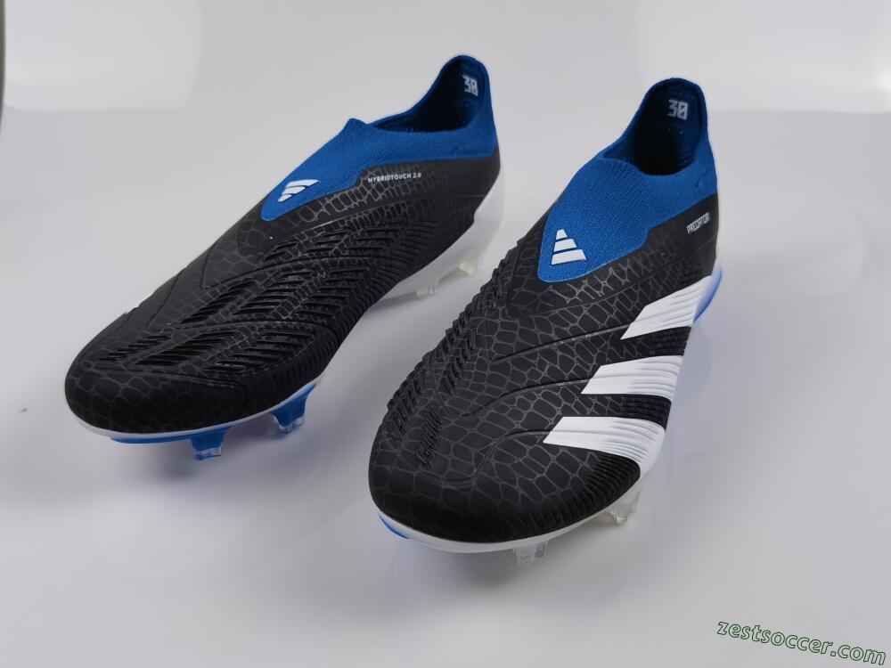 Adidas Predator Accuracy+ Laceless FG Low-Tops Soccer Cleats - Black/White/Blue