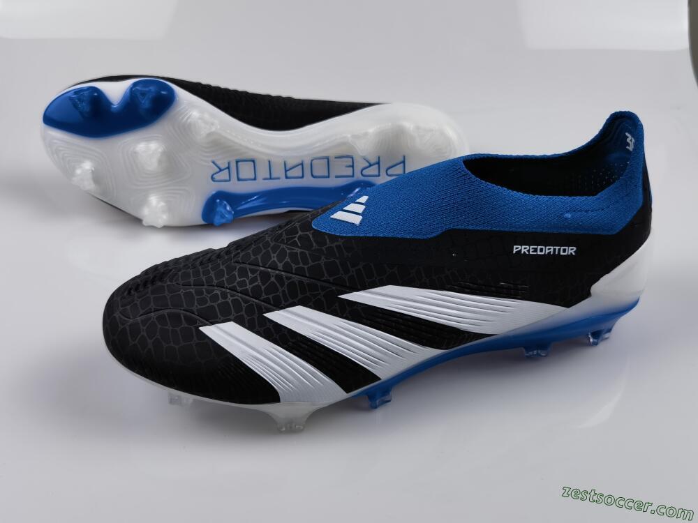 Adidas Predator Accuracy+ Laceless FG Low-Tops Soccer Cleats - Black/White/Blue