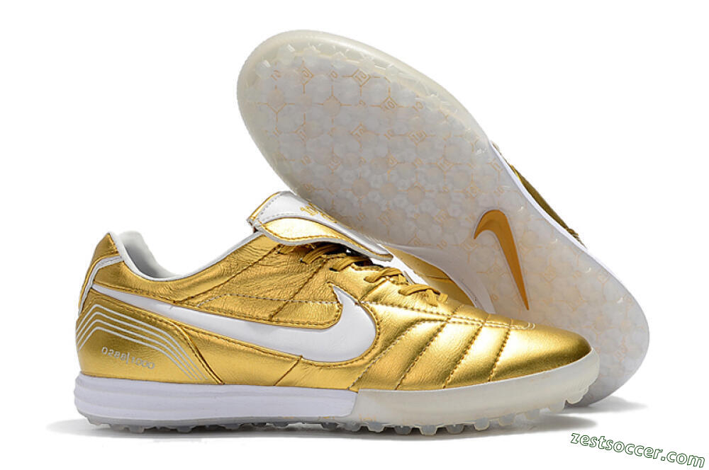 Nike Tiempo Legend 7 Elite R10 TF Low-Tops Soccer Shoes - Gold/White 0