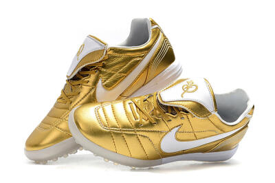Nike Tiempo Legend 7 Elite R10 TF Low-Tops Soccer Shoes - Gold/White