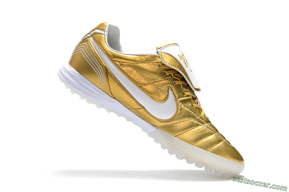 Nike Tiempo Legend 7 Elite R10 TF Low-Tops Soccer Shoes - Gold/White 7