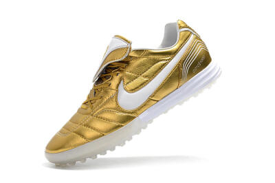 Nike Tiempo Legend 7 Elite R10 TF Low-Tops Soccer Shoes - Gold/White