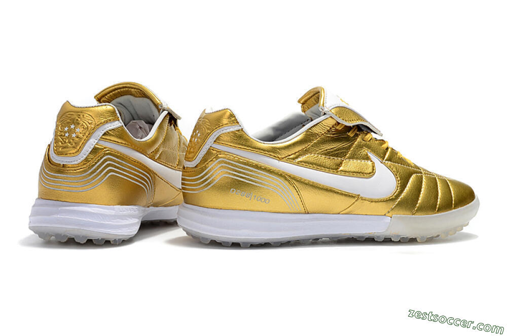 Nike Tiempo Legend 7 Elite R10 TF Low-Tops Soccer Shoes - Gold/White 9