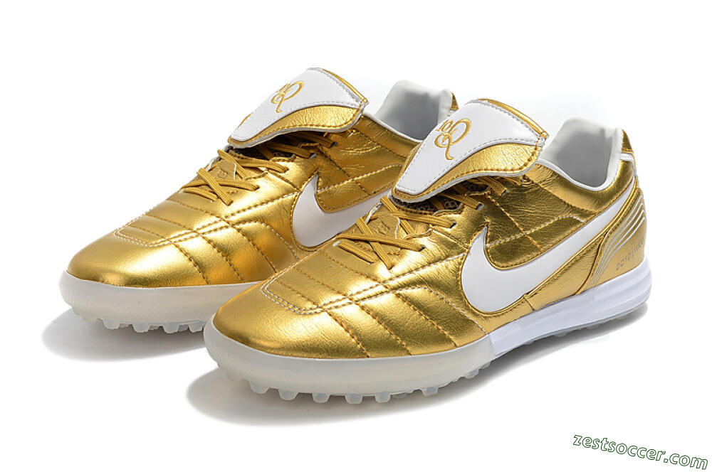 Nike Tiempo Legend 7 Elite R10 TF Low-Tops Soccer Shoes - Gold/White 5