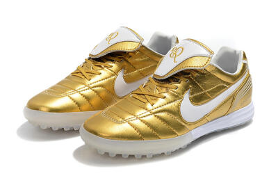 Nike Tiempo Legend 7 Elite R10 TF Low-Tops Soccer Shoes - Gold/White