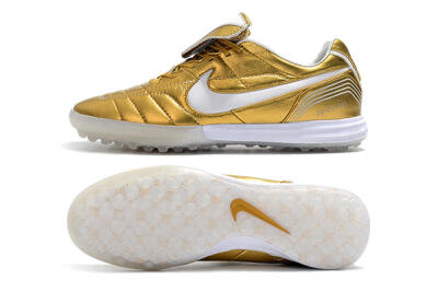 Nike Tiempo Legend 7 Elite R10 TF Low-Tops Soccer Shoes - Gold/White