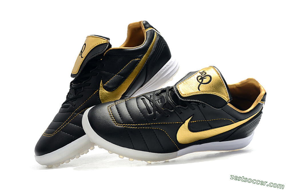 Nike Tiempo Legend 7 Elite R10 TF Low-Tops Soccer Shoes - Black/Gold/White 6