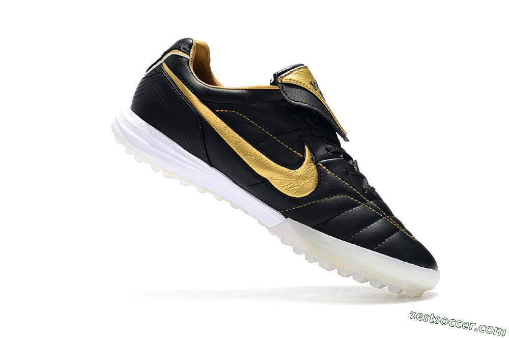 Nike Tiempo Legend 7 Elite R10 TF Low-Tops Soccer Shoes - Black/Gold/White 7