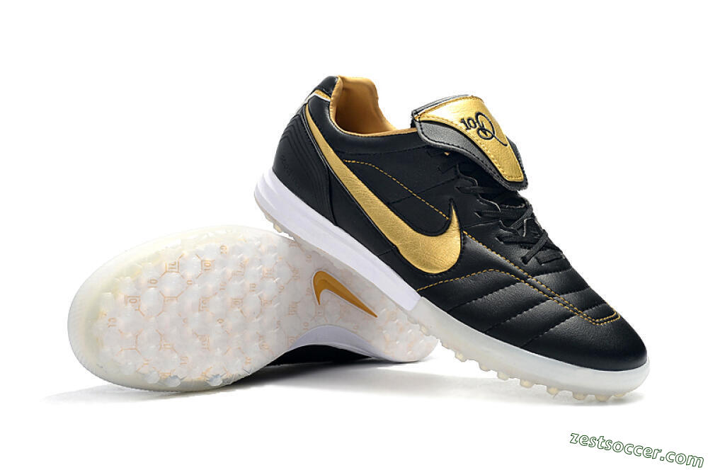 Nike Tiempo Legend 7 Elite R10 TF Low-Tops Soccer Shoes - Black/Gold/White 4