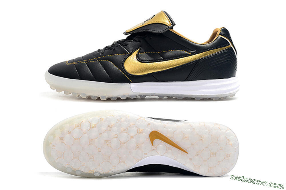 Nike Tiempo Legend 7 Elite R10 TF Low-Tops Soccer Shoes - Black/Gold/White 1