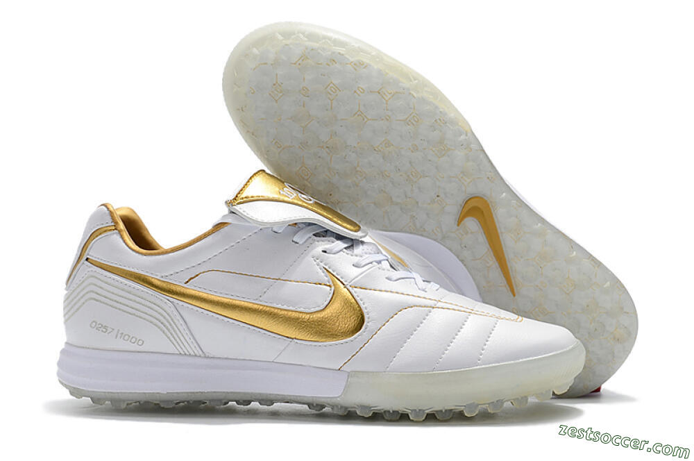 Nike Tiempo Legend 7 Elite R10 TF Low-Tops Soccer Shoes - White/Gold 0