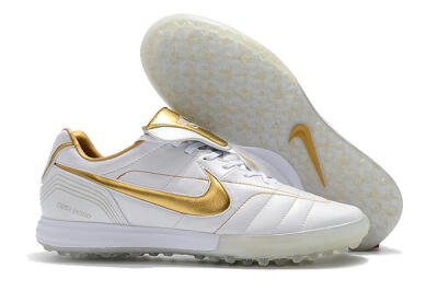 Nike Tiempo Legend 7 Elite R10 TF Low-Tops Soccer Shoes - White/Gold