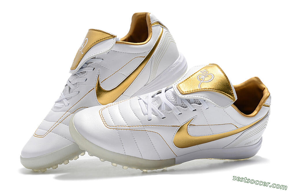 Nike Tiempo Legend 7 Elite R10 TF Low-Tops Soccer Shoes - White/Gold 6