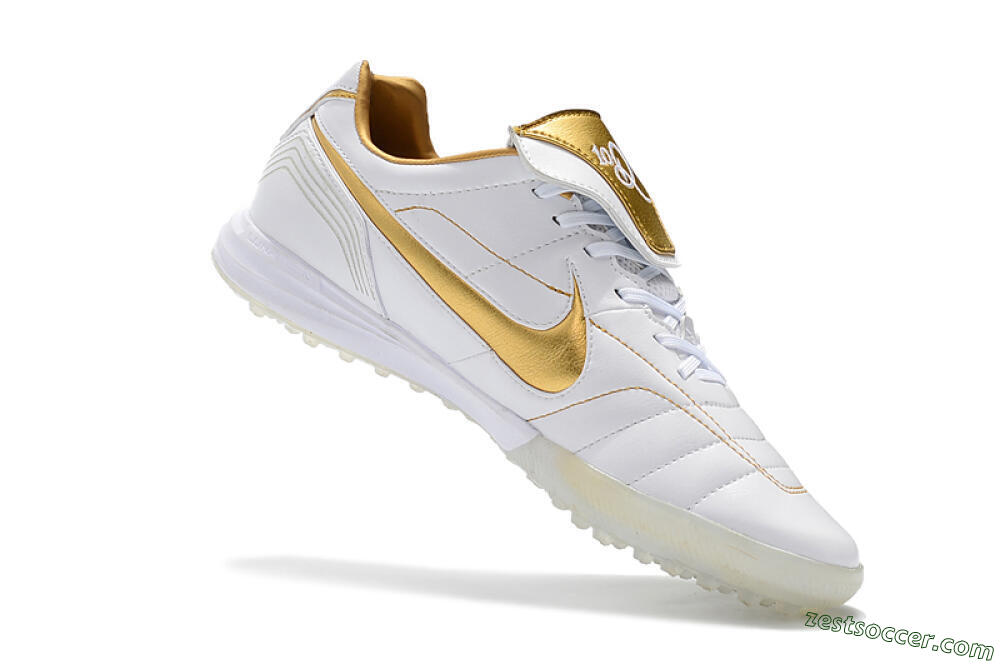 Nike Tiempo Legend 7 Elite R10 TF Low-Tops Soccer Shoes - White/Gold 7