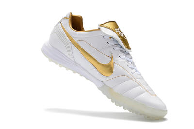 Nike Tiempo Legend 7 Elite R10 TF Low-Tops Soccer Shoes - White/Gold
