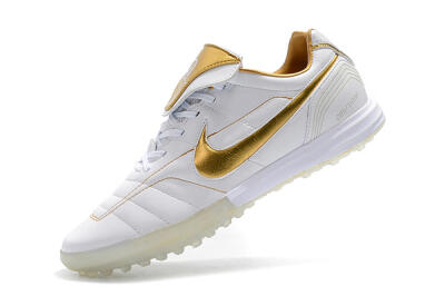 Nike Tiempo Legend 7 Elite R10 TF Low-Tops Soccer Shoes - White/Gold