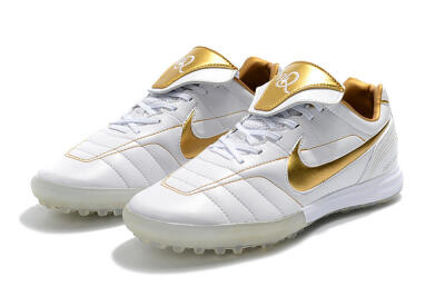 Nike Tiempo Legend 7 Elite R10 TF Low-Tops Soccer Shoes - White/Gold