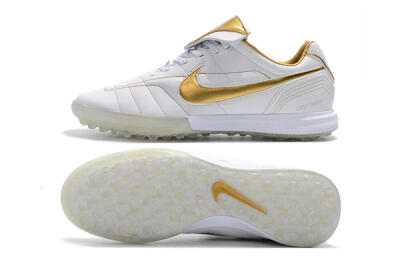 Nike Tiempo Legend 7 Elite R10 TF Low-Tops Soccer Shoes - White/Gold
