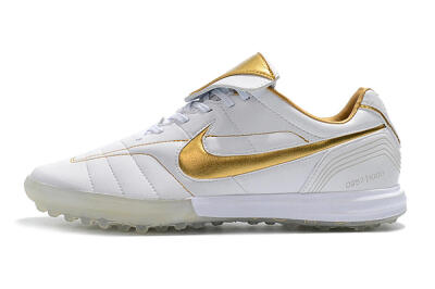 Nike Tiempo Legend 7 Elite R10 TF Low-Tops Soccer Shoes - White/Gold