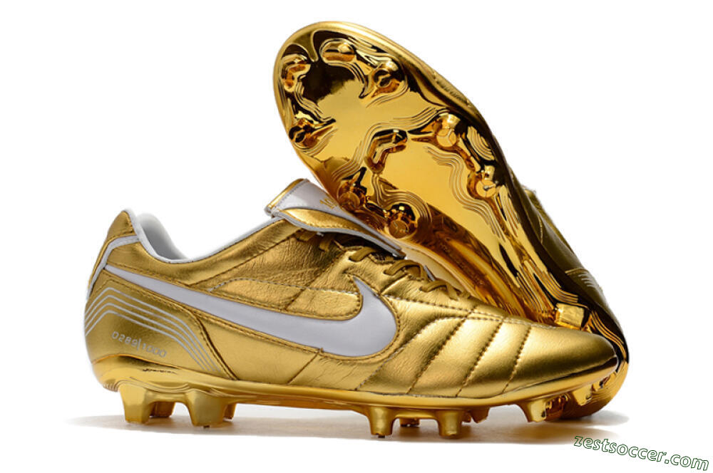 Nike Tiempo Legend 7 Elite R10 FG Low-Tops Soccer Cleats - Gold/White 0