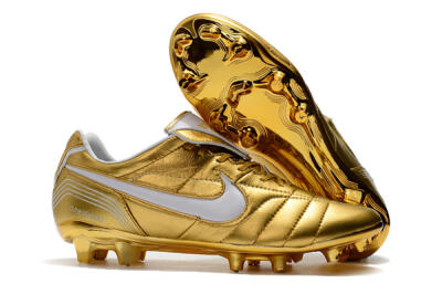 Nike Tiempo Legend 7 Elite R10 FG Low-Tops Soccer Cleats - Gold/White