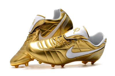 Nike Tiempo Legend 7 Elite R10 FG Low-Tops Soccer Cleats - Gold/White