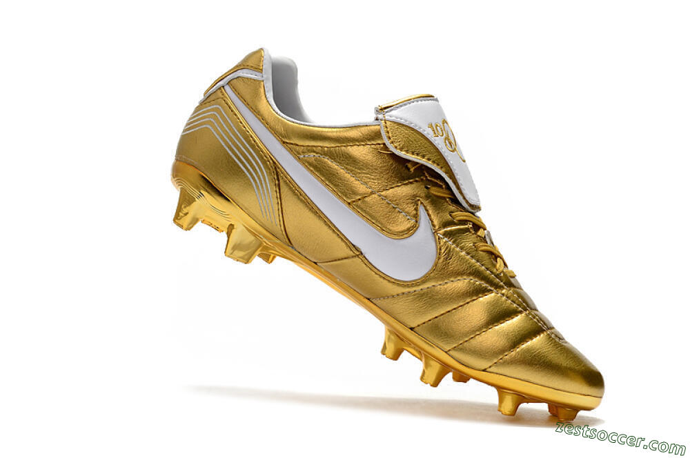 Nike Tiempo Legend 7 Elite R10 FG Low-Tops Soccer Cleats - Gold/White 7