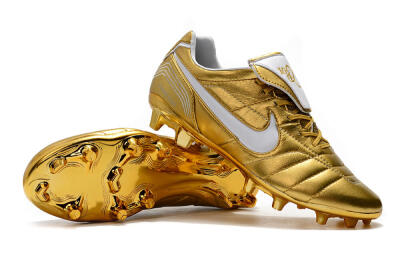 Nike Tiempo Legend 7 Elite R10 FG Low-Tops Soccer Cleats - Gold/White