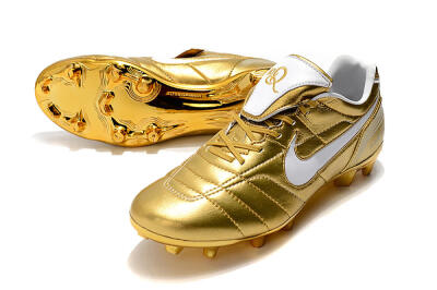 Nike Tiempo Legend 7 Elite R10 FG Low-Tops Soccer Cleats - Gold/White